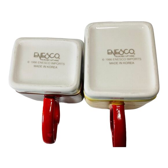 Enesco Perfect Match His And Hers Coffee Mugs Vtg 1986 Valentines Day - Picture 5 of 8